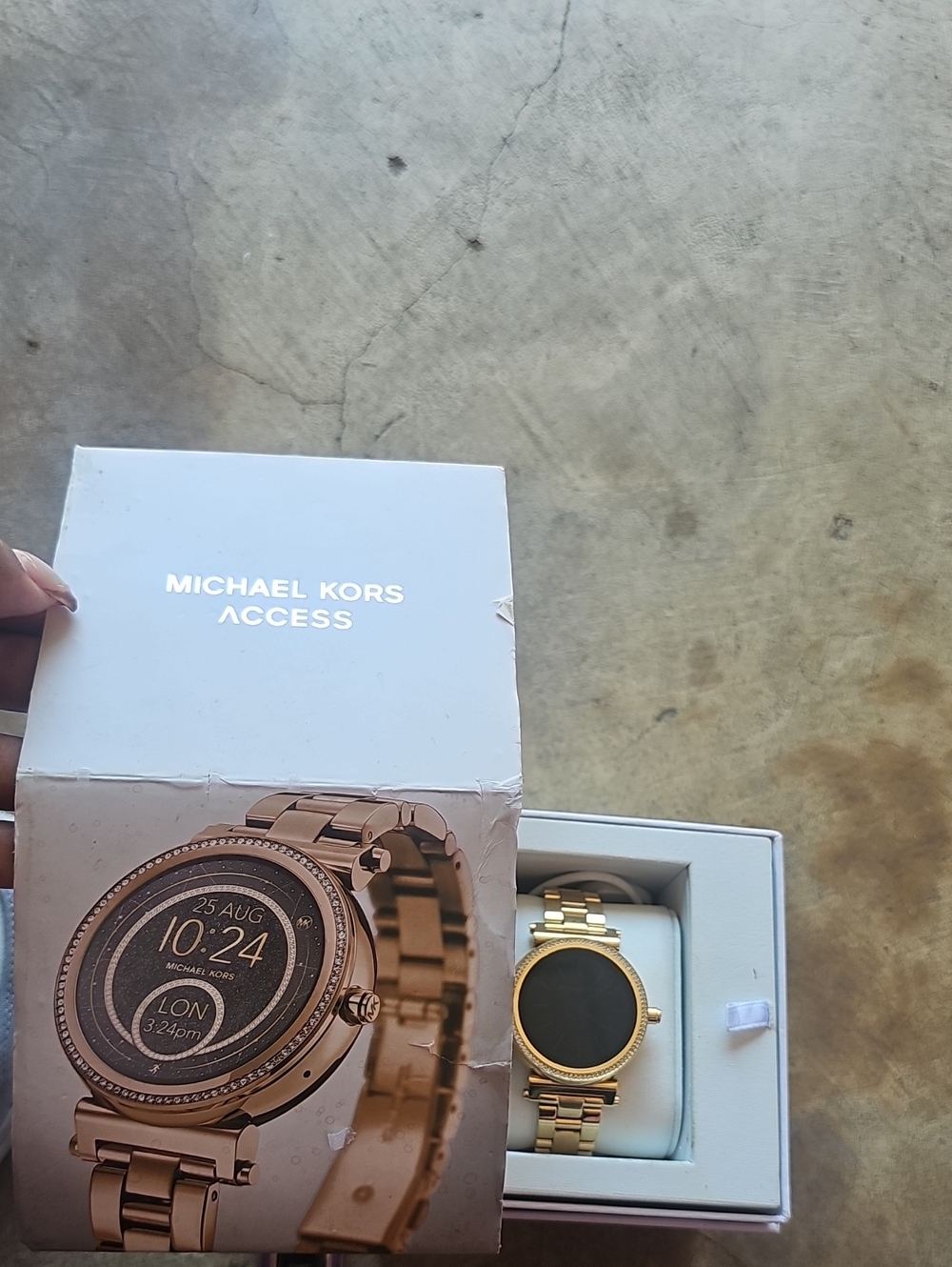 Michael Kors Gold Tone Smartwatch with Rose Gold Accents